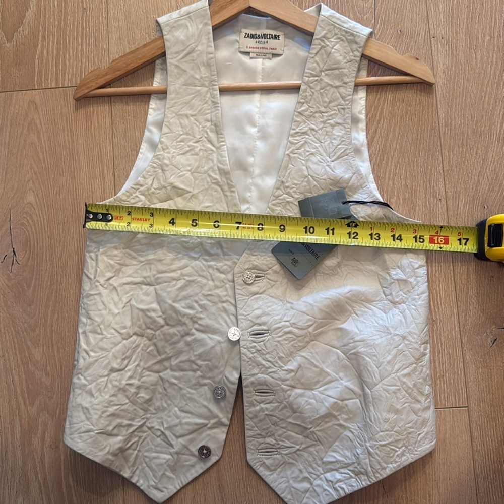 Zadig and Volitare Emilie Cuir Froisse / Crinkled Leather Vest - Picture 7 of 8